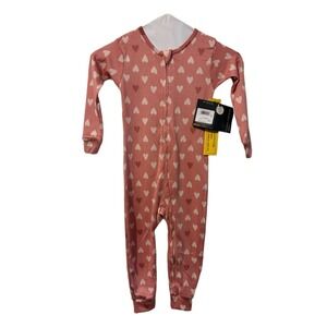 Modern Moments by Gerber Toddler Girls Rose Pink Heart Print Pajamas 4T